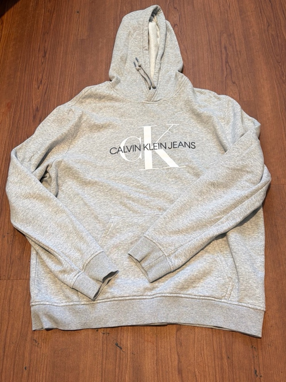 Calvin Klein Gray Hoodie with White CK Logo